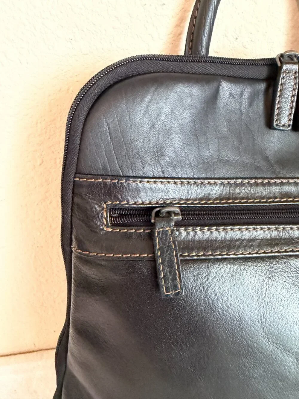 Jack Georges Voyager Hand-Stained Buffalo Leather Adele Slim Backpack Unisex